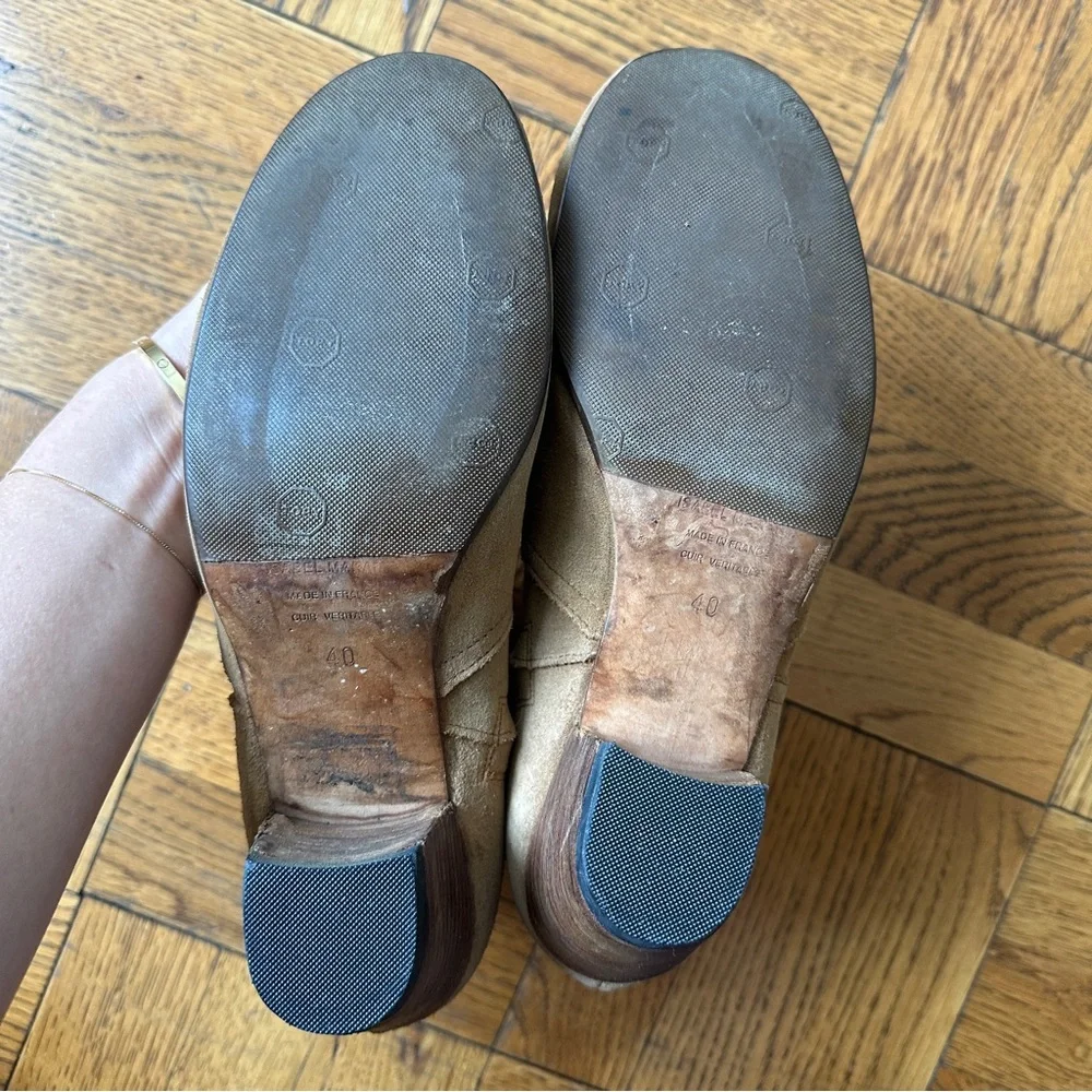 Tan Isabel Marant Ankle Boots with Suede Finish and Slip-On Design - Picture 6 of 7